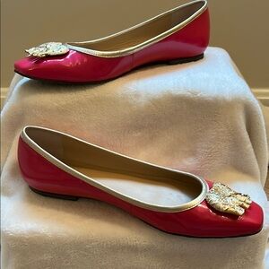 Lilly Pulitzer Trunks Up Ballerina Flat with Gold Elephant Cocktail Pin